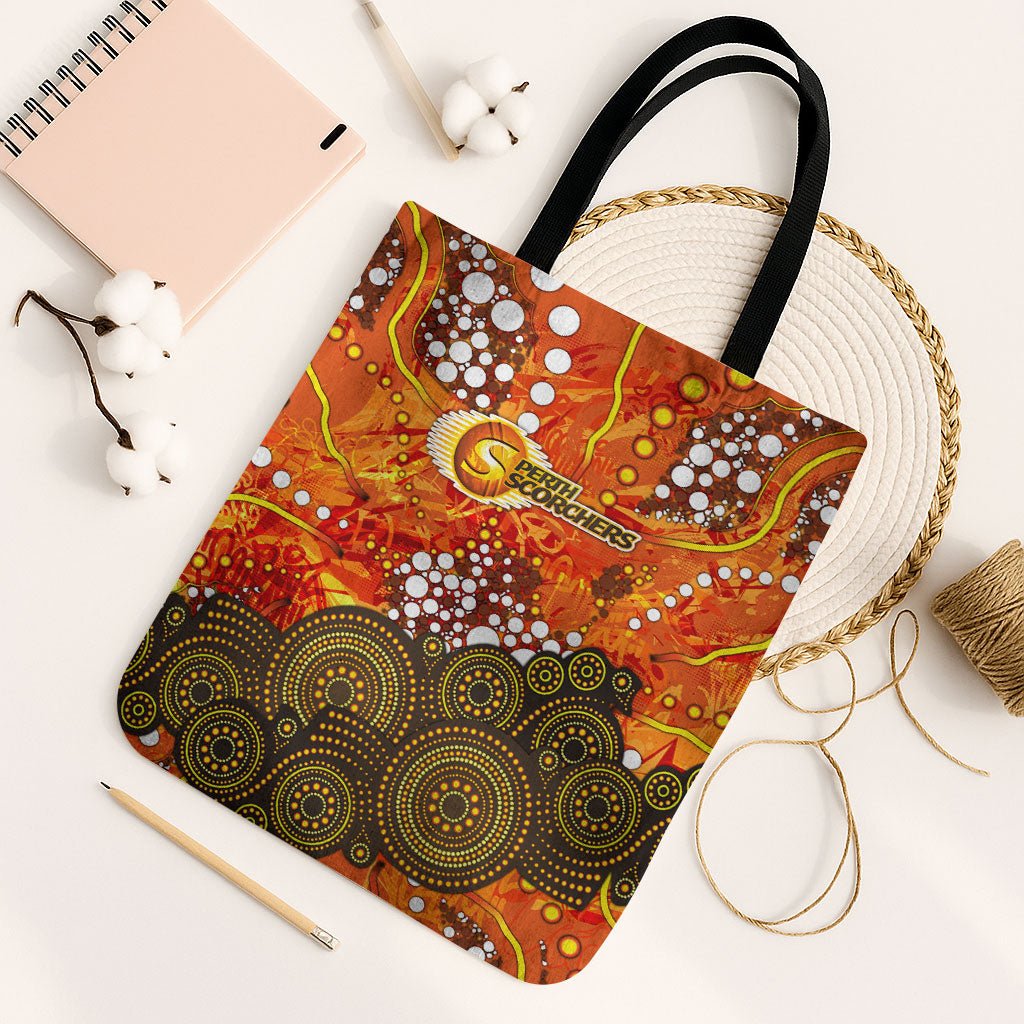 Perth Scorchers Tote Bag Graffiti Urban Aboriginal Dot Abstract Design