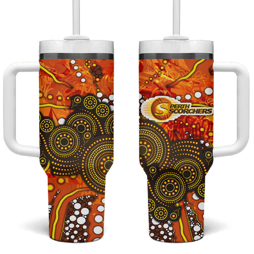 Perth Scorchers Tumbler With Handle Graffiti Urban Aboriginal Dot Abstract Design