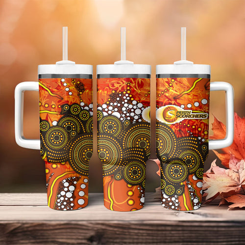 Perth Scorchers Tumbler With Handle Graffiti Urban Aboriginal Dot Abstract Design