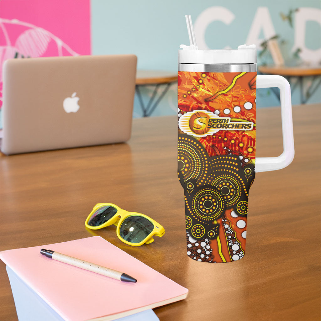 Perth Scorchers Tumbler With Handle Graffiti Urban Aboriginal Dot Abstract Design