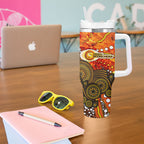 Perth Scorchers Tumbler With Handle Graffiti Urban Aboriginal Dot Abstract Design