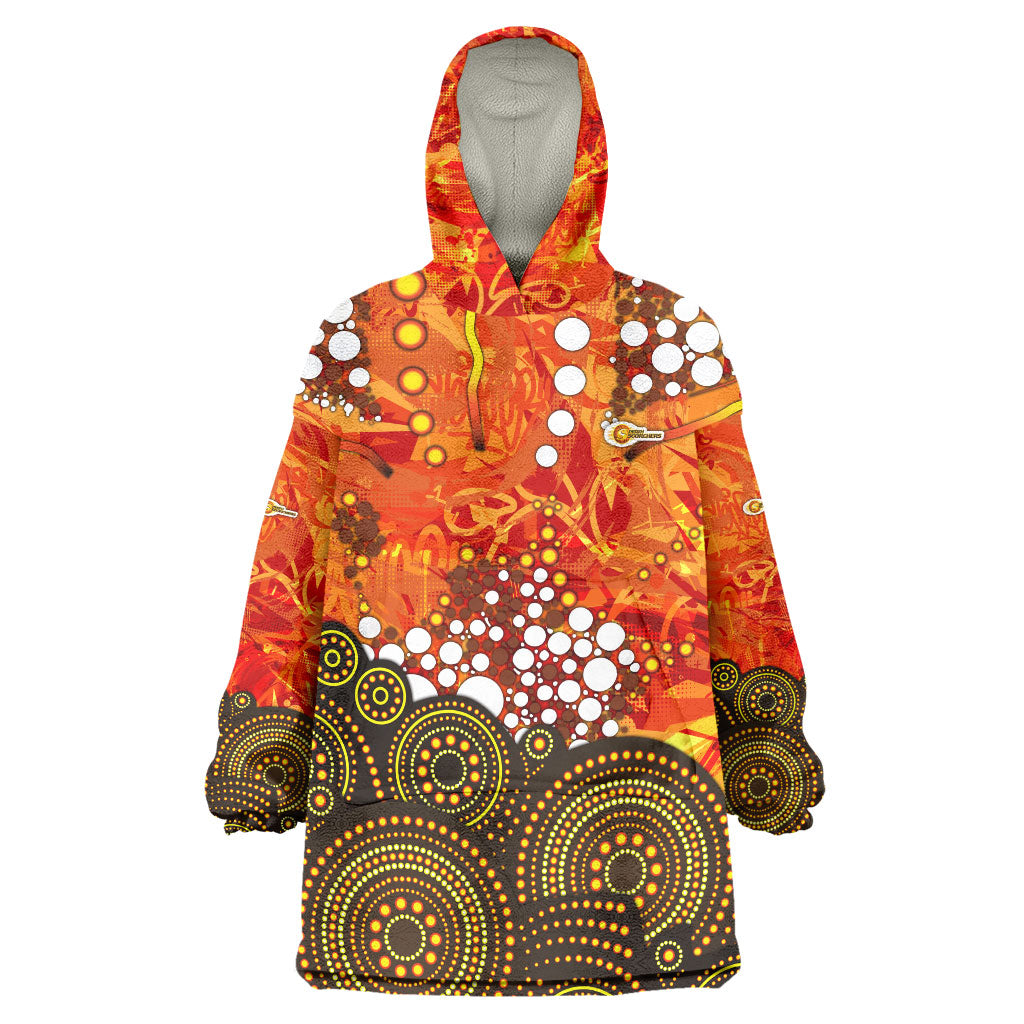 Perth Scorchers Wearable Blanket Hoodie Graffiti Urban Aboriginal Dot Abstract Design