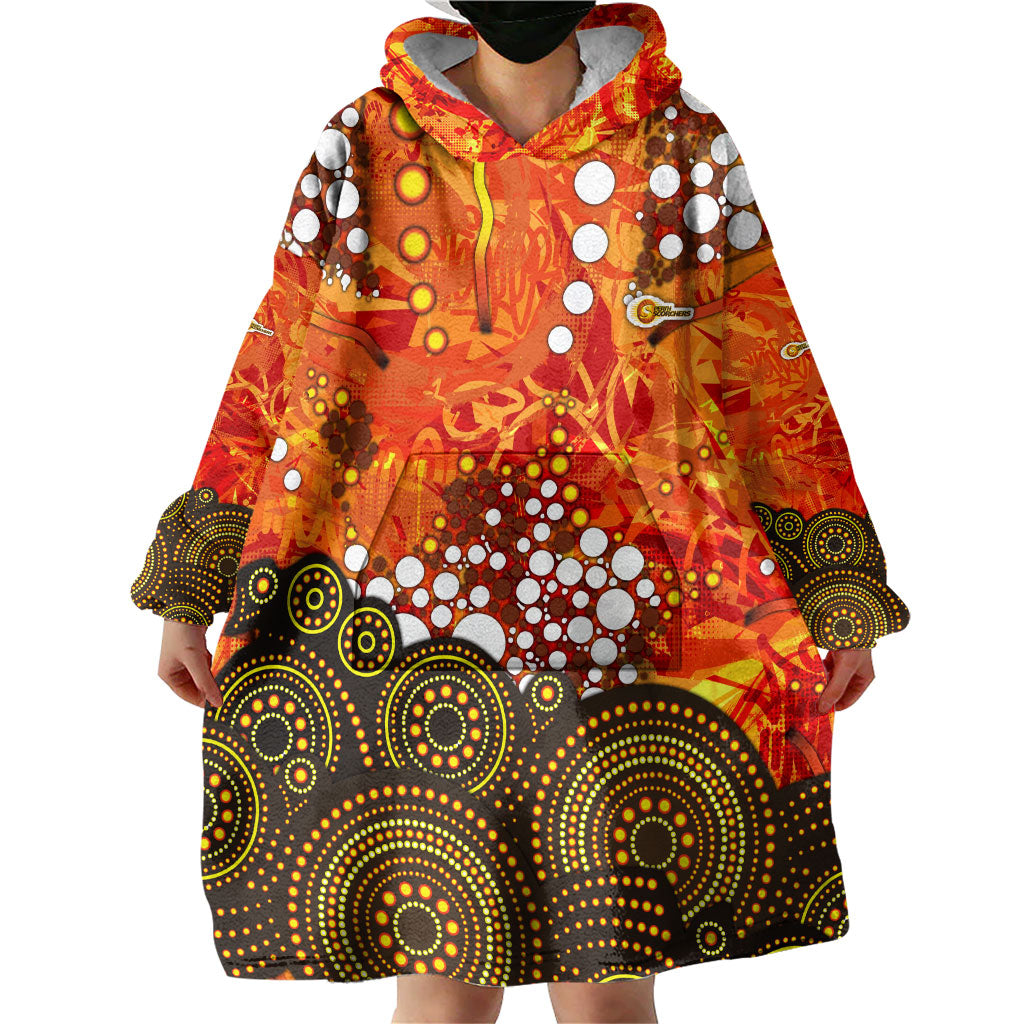 Perth Scorchers Wearable Blanket Hoodie Graffiti Urban Aboriginal Dot Abstract Design