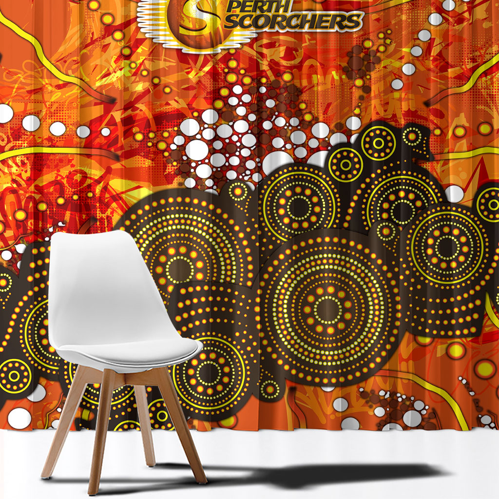 Perth Scorchers Window Curtain Graffiti Urban Aboriginal Dot Abstract Design