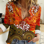 Perth Scorchers Women Casual Shirt Graffiti Urban Aboriginal Dot Abstract Design