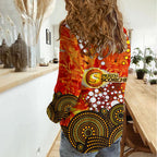 Perth Scorchers Women Casual Shirt Graffiti Urban Aboriginal Dot Abstract Design
