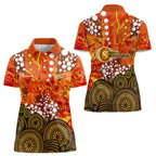 Perth Scorchers Women Polo Shirt Graffiti Urban Aboriginal Dot Abstract Design