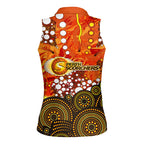Perth Scorchers Women Sleeveless Polo Shirt Graffiti Urban Aboriginal Dot Abstract Design
