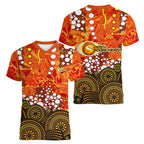 Perth Scorchers Women V-Neck T-Shirt Graffiti Urban Aboriginal Dot Abstract Design