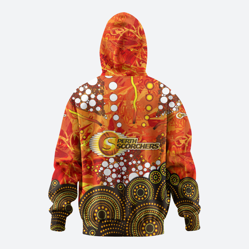 Perth Scorchers Zip Hoodie Graffiti Urban Aboriginal Dot Abstract Design