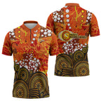 Perth Scorchers Zipper Polo Shirt Graffiti Urban Aboriginal Dot Abstract Design