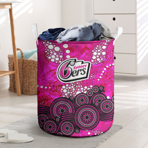 Sydney Sixers Laundry Basket Graffiti Urban Aboriginal Dot Abstract Design