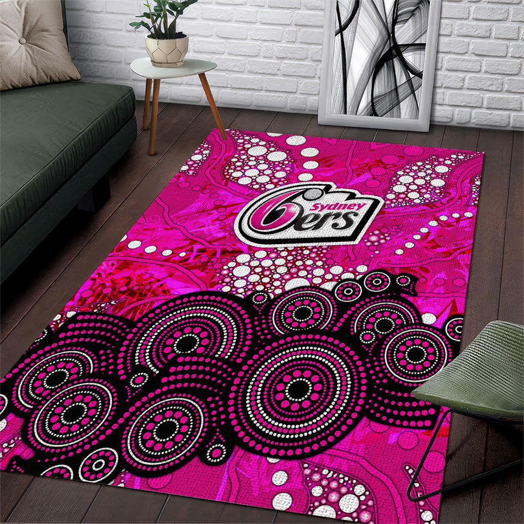 Sydney Sixers Area Rug Graffiti Urban Aboriginal Dot Abstract Design