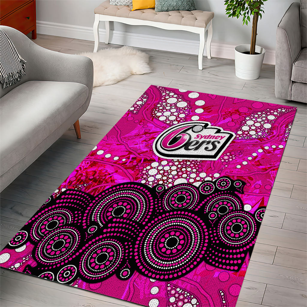 Sydney Sixers Area Rug Graffiti Urban Aboriginal Dot Abstract Design