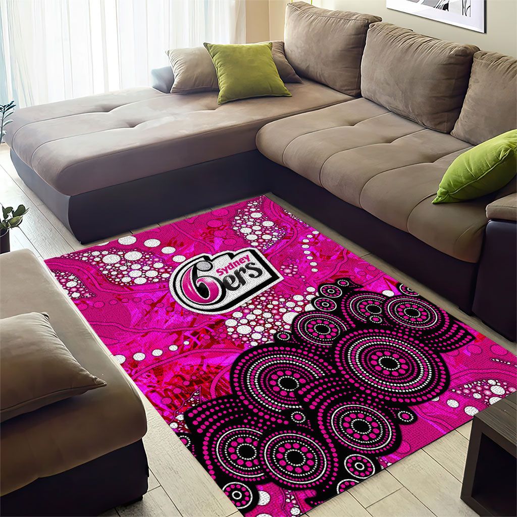 Sydney Sixers Area Rug Graffiti Urban Aboriginal Dot Abstract Design