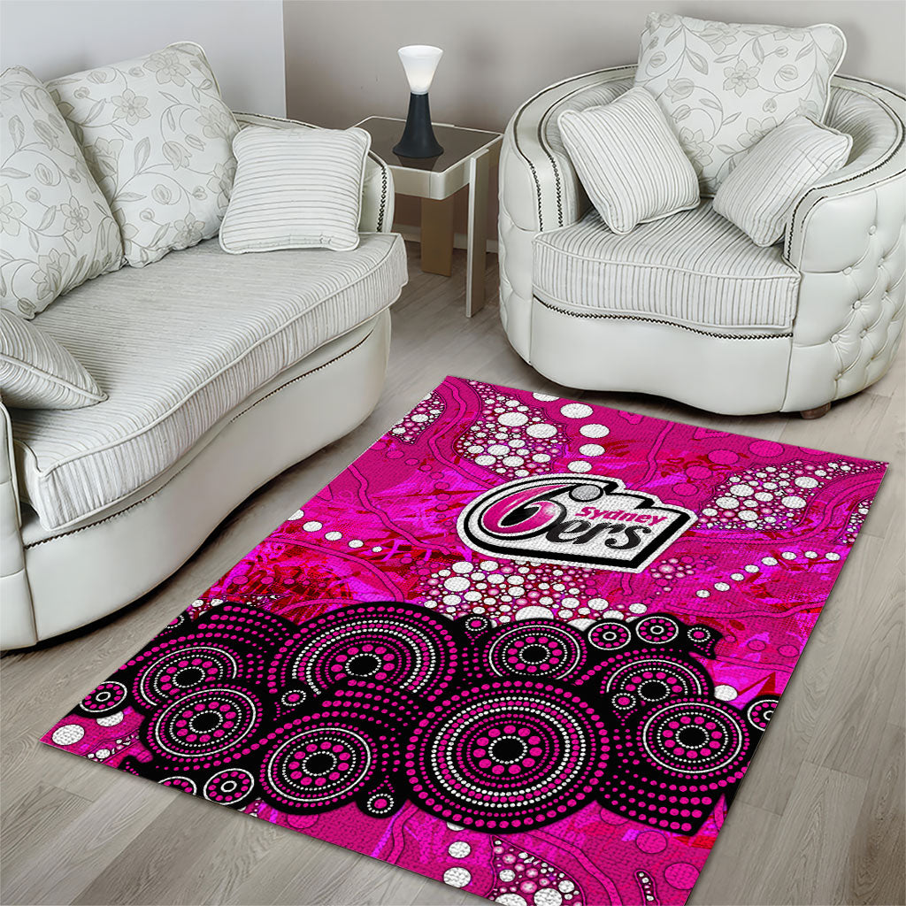 Sydney Sixers Area Rug Graffiti Urban Aboriginal Dot Abstract Design