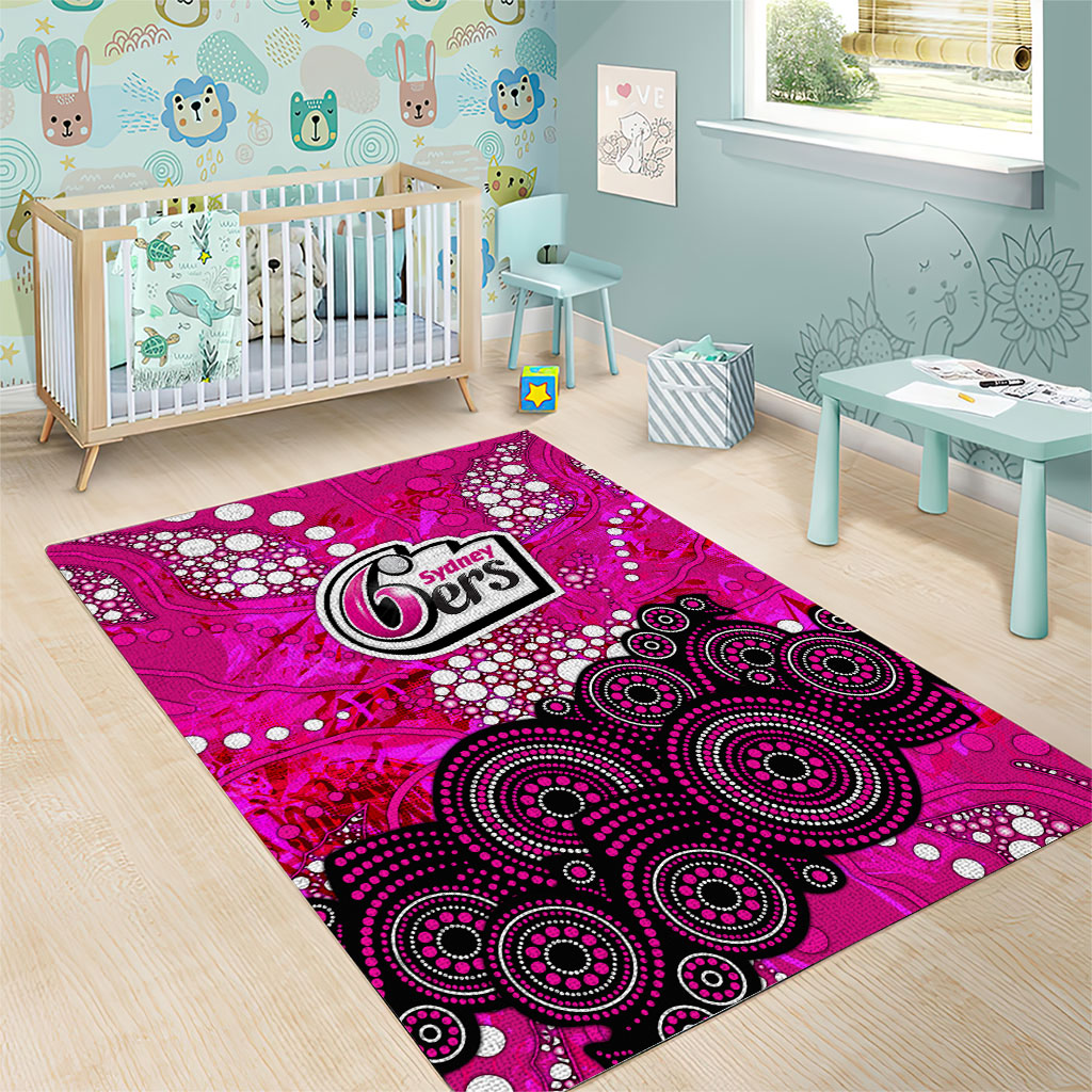Sydney Sixers Area Rug Graffiti Urban Aboriginal Dot Abstract Design