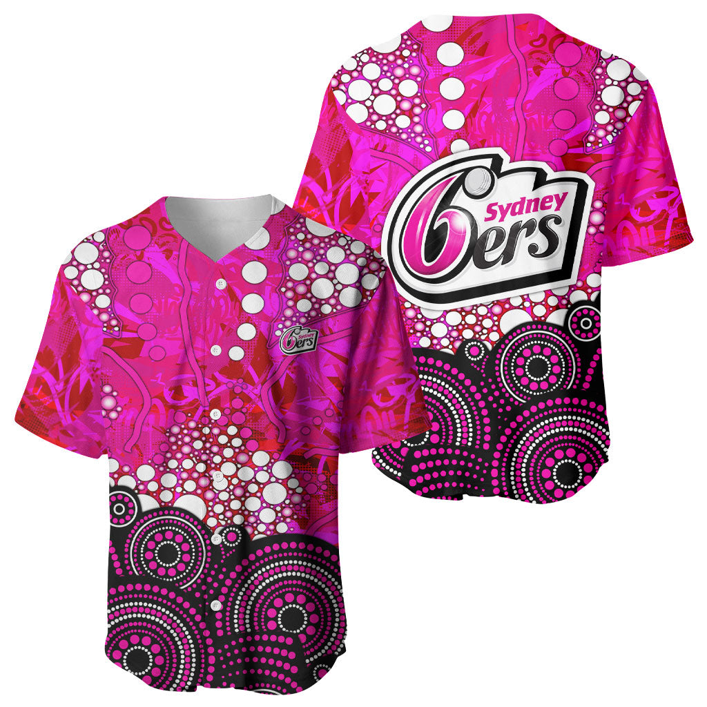 Sydney Sixers Baseball Jersey Graffiti Urban Aboriginal Dot Abstract Design