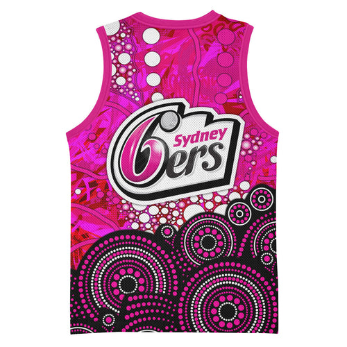 Sydney Sixers Basketball Jersey Graffiti Urban Aboriginal Dot Abstract Design