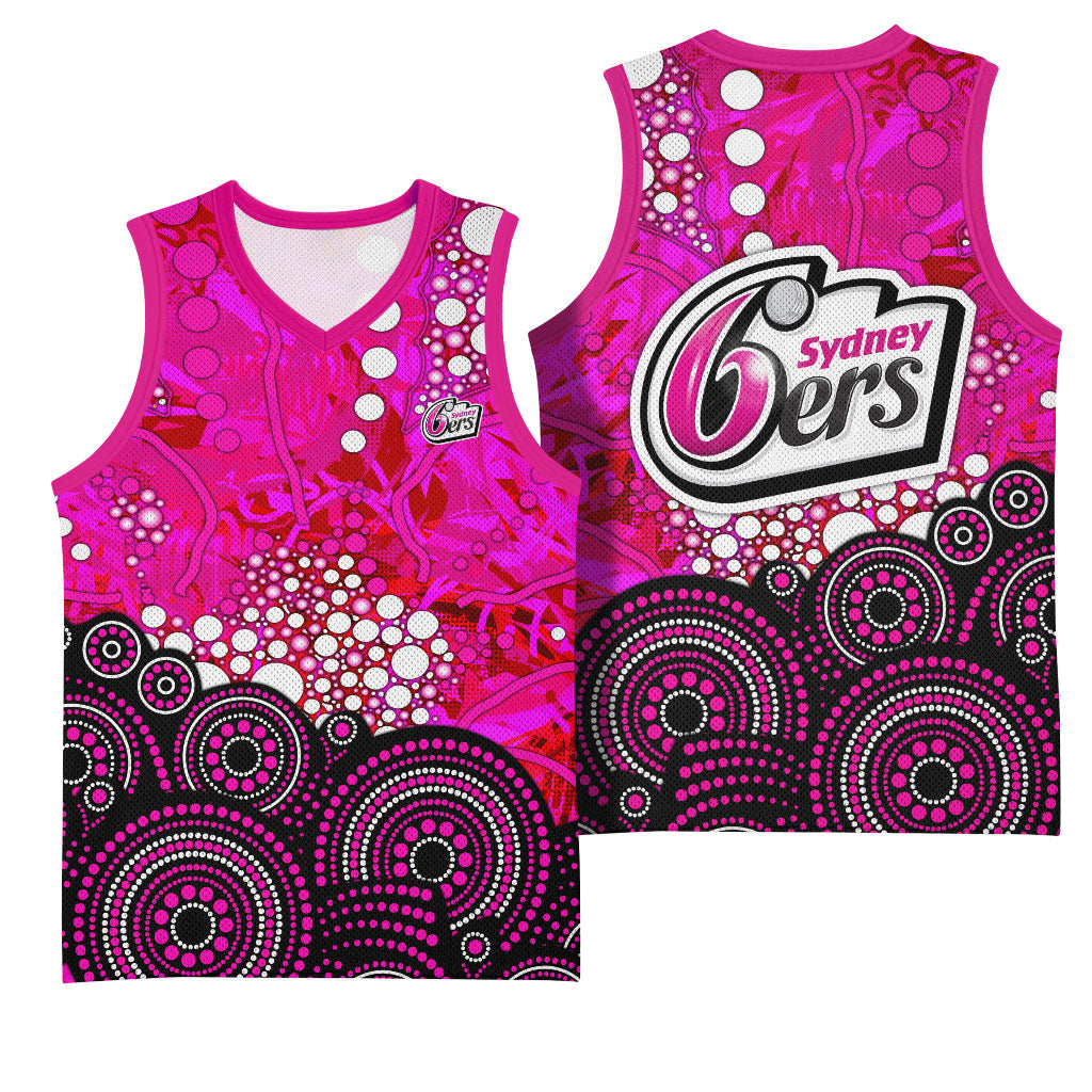Sydney Sixers Basketball Jersey Graffiti Urban Aboriginal Dot Abstract Design