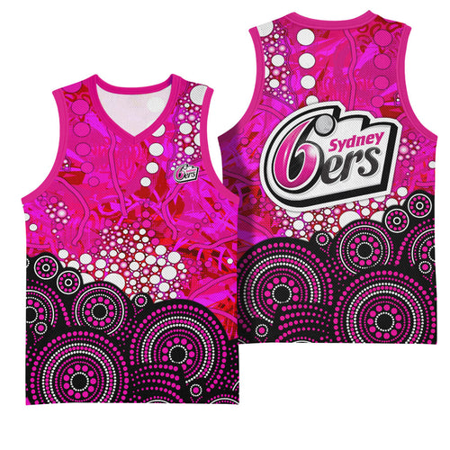 Sydney Sixers Basketball Jersey Graffiti Urban Aboriginal Dot Abstract Design
