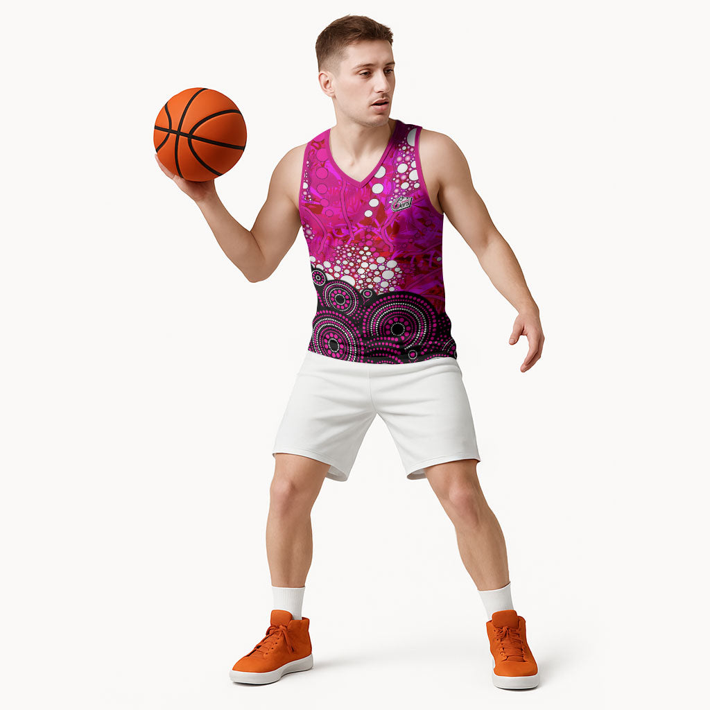 Sydney Sixers Basketball Jersey Graffiti Urban Aboriginal Dot Abstract Design