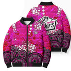 Sydney Sixers Bomber Puffer Jacket Graffiti Urban Aboriginal Dot Abstract Design