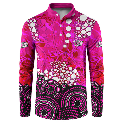 Sydney Sixers Button Sweatshirt Graffiti Urban Aboriginal Dot Abstract Design