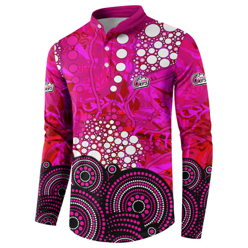 Sydney Sixers Button Sweatshirt Graffiti Urban Aboriginal Dot Abstract Design