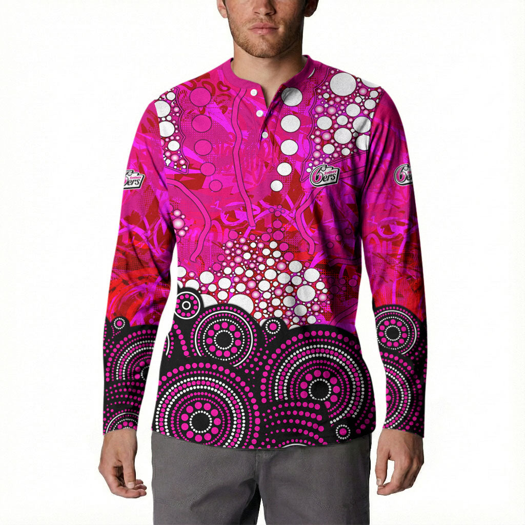 Sydney Sixers Button Sweatshirt Graffiti Urban Aboriginal Dot Abstract Design
