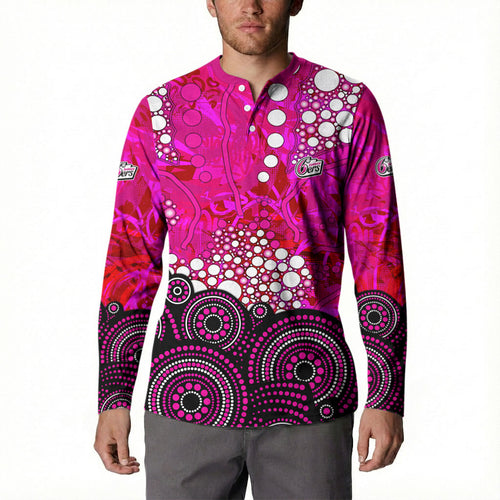 Sydney Sixers Button Sweatshirt Graffiti Urban Aboriginal Dot Abstract Design