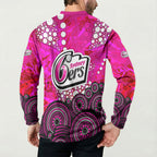 Sydney Sixers Button Sweatshirt Graffiti Urban Aboriginal Dot Abstract Design