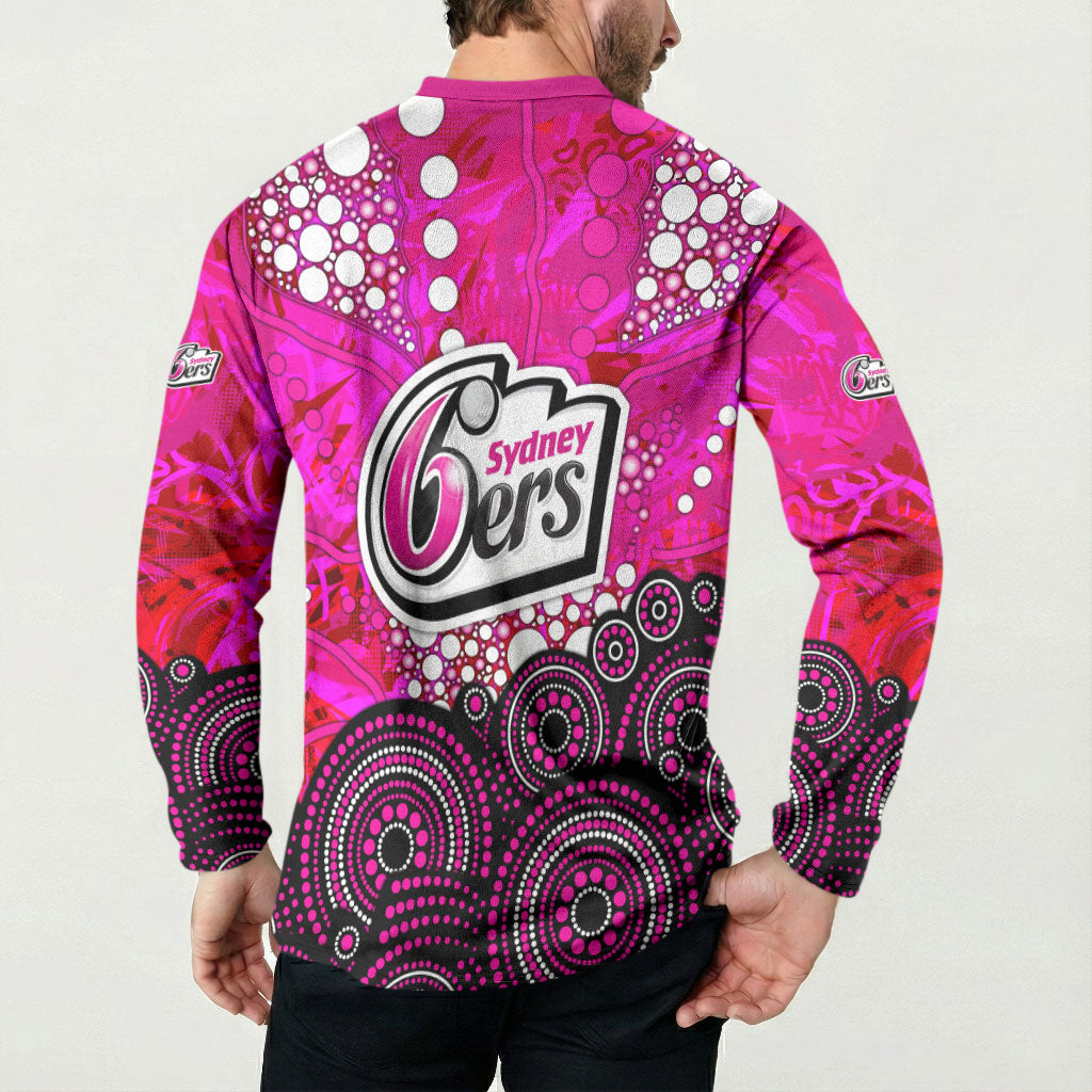 Sydney Sixers Button Sweatshirt Graffiti Urban Aboriginal Dot Abstract Design