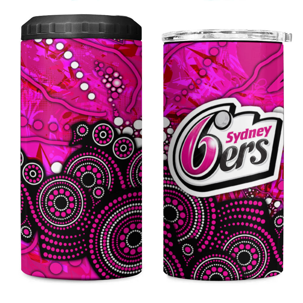 Sydney Sixers 4 in 1 Can Cooler Tumbler Graffiti Urban Aboriginal Dot Abstract Design