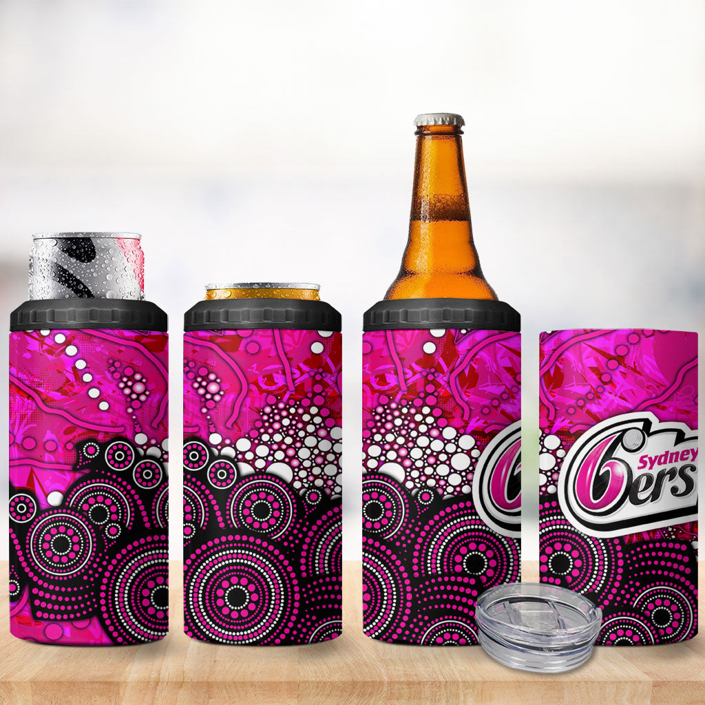 Sydney Sixers 4 in 1 Can Cooler Tumbler Graffiti Urban Aboriginal Dot Abstract Design