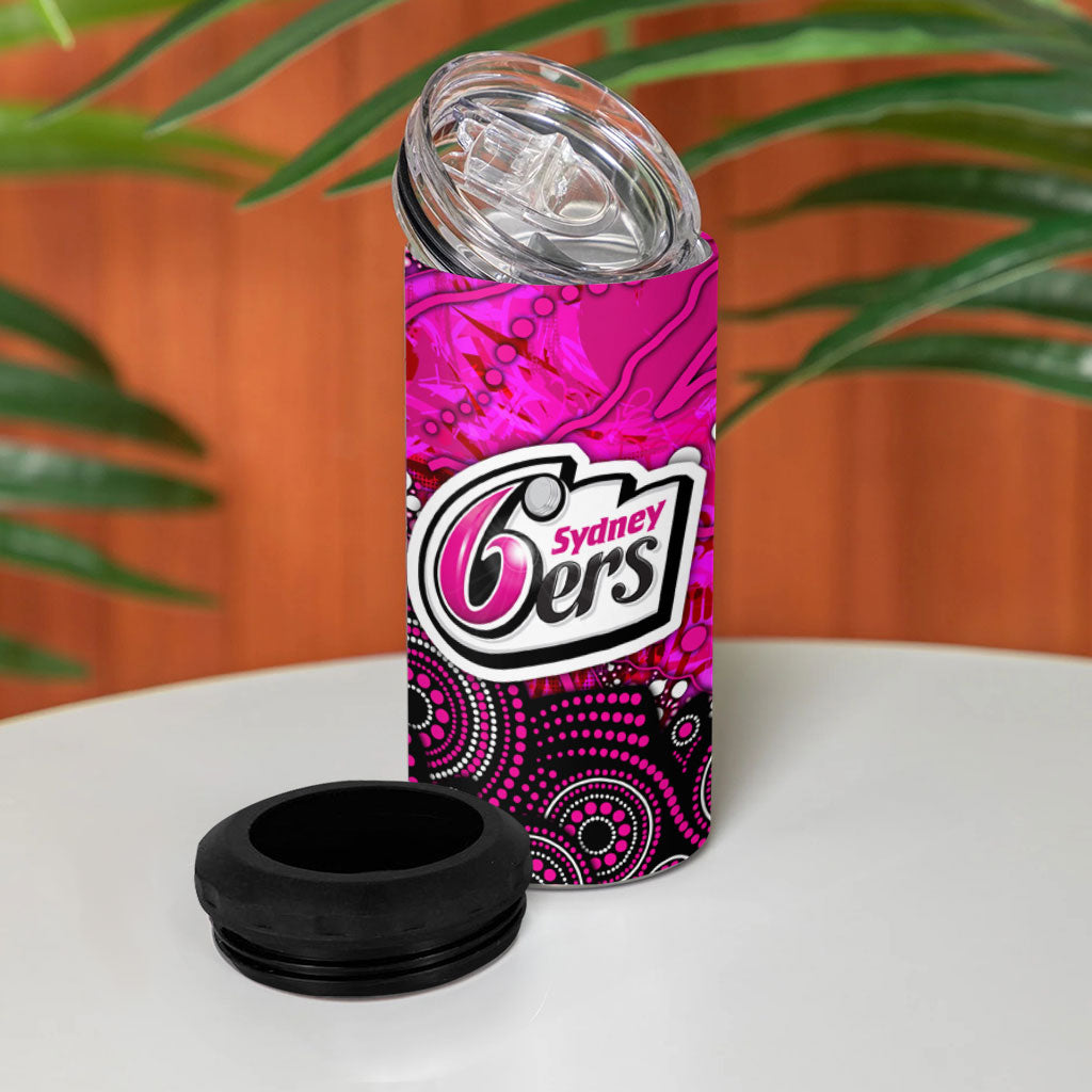 Sydney Sixers 4 in 1 Can Cooler Tumbler Graffiti Urban Aboriginal Dot Abstract Design