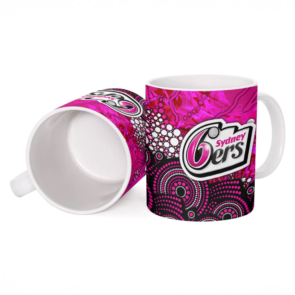 Sydney Sixers Ceramic Mug Graffiti Urban Aboriginal Dot Abstract Design