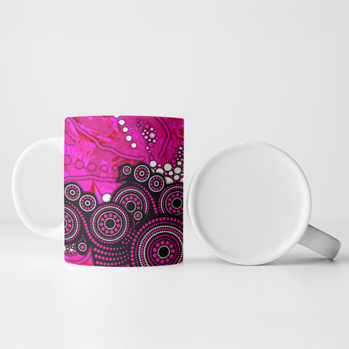Sydney Sixers Ceramic Mug Graffiti Urban Aboriginal Dot Abstract Design