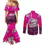 Sydney Sixers Couples Matching Mermaid Dress and Long Sleeve Button Shirt Graffiti Urban Aboriginal Dot Abstract Design