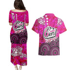 Sydney Sixers Couples Matching Puletasi and Hawaiian Shirt Graffiti Urban Aboriginal Dot Abstract Design