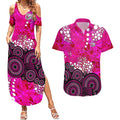 Sydney Sixers Couples Matching Summer Maxi Dress and Hawaiian Shirt Graffiti Urban Aboriginal Dot Abstract Design