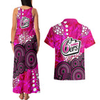Sydney Sixers Couples Matching Tank Maxi Dress and Hawaiian Shirt Graffiti Urban Aboriginal Dot Abstract Design