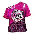 Sydney Sixers Cross Shoulder Shirt Graffiti Urban Aboriginal Dot Abstract Design