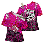 Sydney Sixers Cross Shoulder Shirt Graffiti Urban Aboriginal Dot Abstract Design