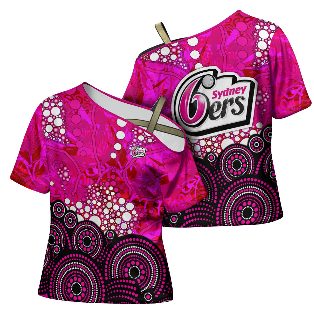 Sydney Sixers Cross Shoulder Shirt Graffiti Urban Aboriginal Dot Abstract Design