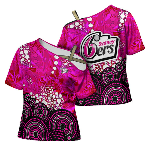 Sydney Sixers Cross Shoulder Shirt Graffiti Urban Aboriginal Dot Abstract Design