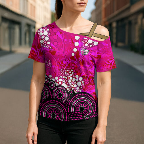 Sydney Sixers Cross Shoulder Shirt Graffiti Urban Aboriginal Dot Abstract Design