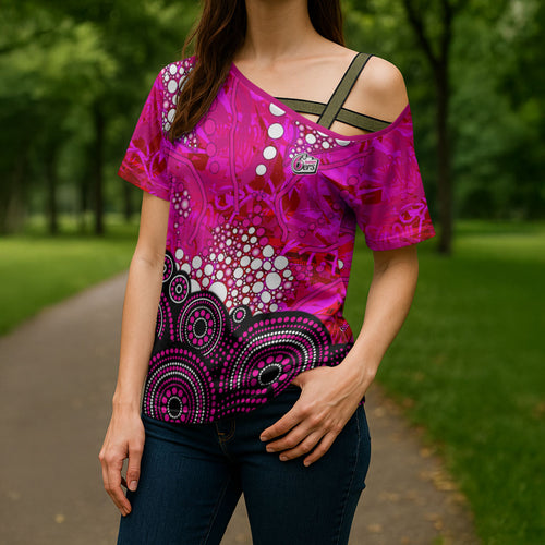Sydney Sixers Cross Shoulder Shirt Graffiti Urban Aboriginal Dot Abstract Design