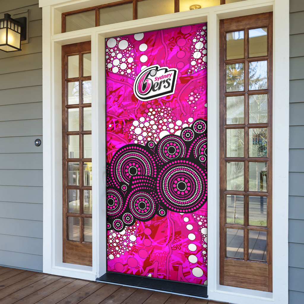 Sydney Sixers Door Cover Graffiti Urban Aboriginal Dot Abstract Design