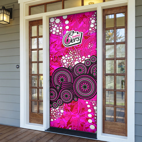 Sydney Sixers Door Cover Graffiti Urban Aboriginal Dot Abstract Design